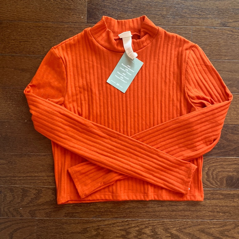 Orange HM Crop Turtleneck